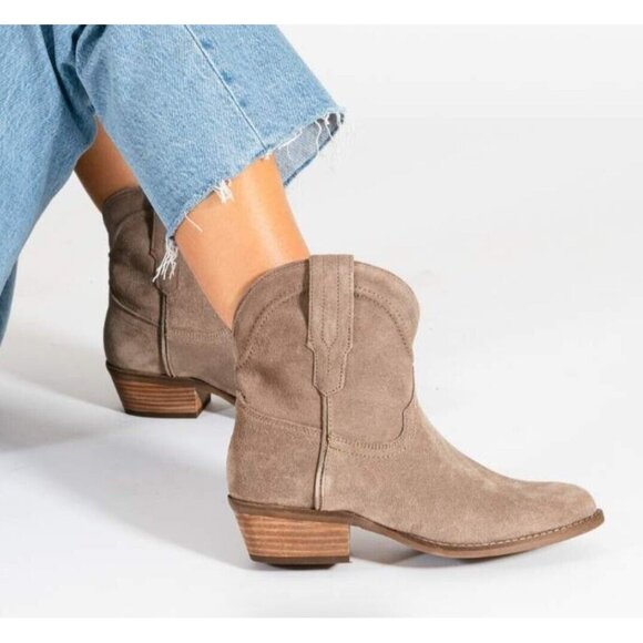 Dingo Tumbleweed Women’s Ankle Boots Casual Booties Sand Suede Leather US 7.5 - Picture 1 of 13